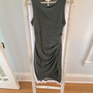 Leith Ruched Body-Con Sleeveless Dress Size XS. Forest green-blue. Flattering!
